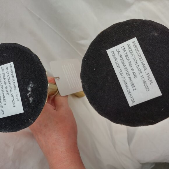 * MID CENTURY MODERN MATCHING CANDLE STICKS DESIGNED & CRAFTED IN INDIA GOLD new - Picture 3 of 5